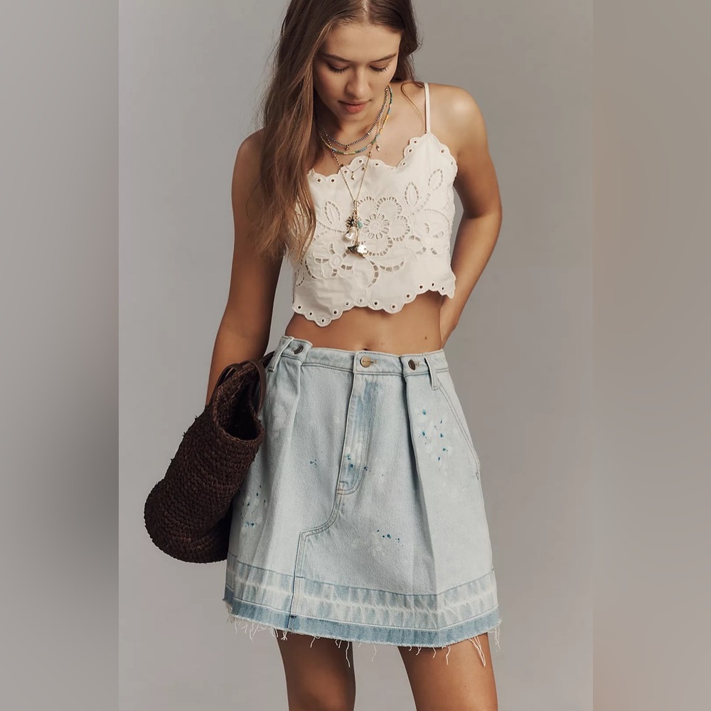 Pilcro Reworked Denim Mini Skirt